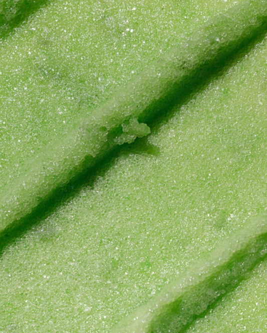 Close-up of green textured scrub