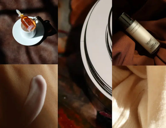 Autumnal skincare image featuring Heaven Skincare products.