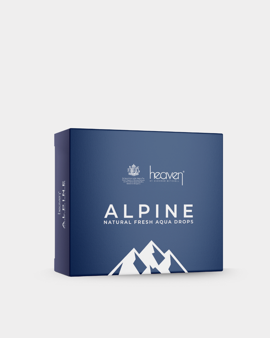 Blue box labeled 'Alpine' with mountain design on a white background