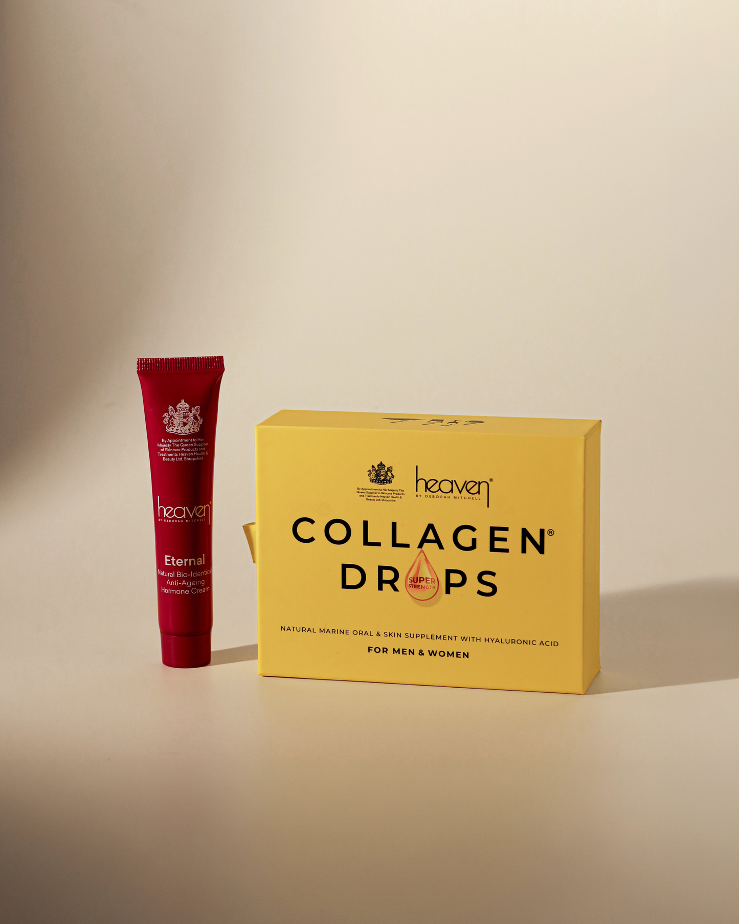 Heaven Skincare collagen drops and Eternal cream bundle for radiant, youthful skin