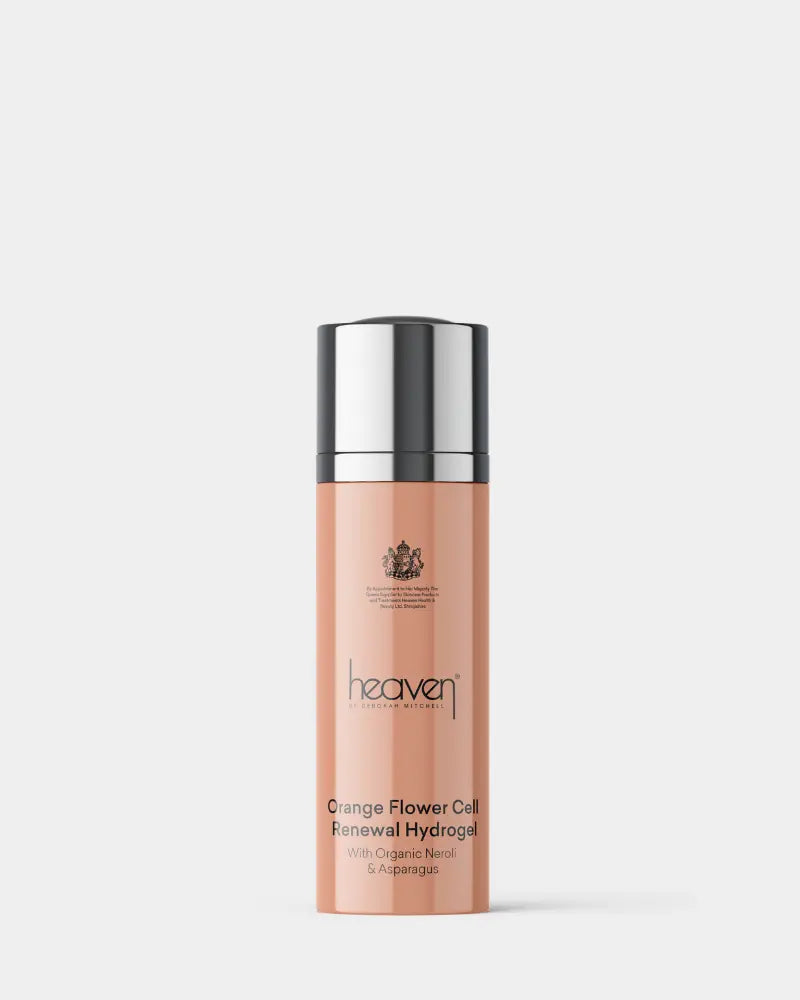 Small orange flower cell renewal hydrogel on white background.
